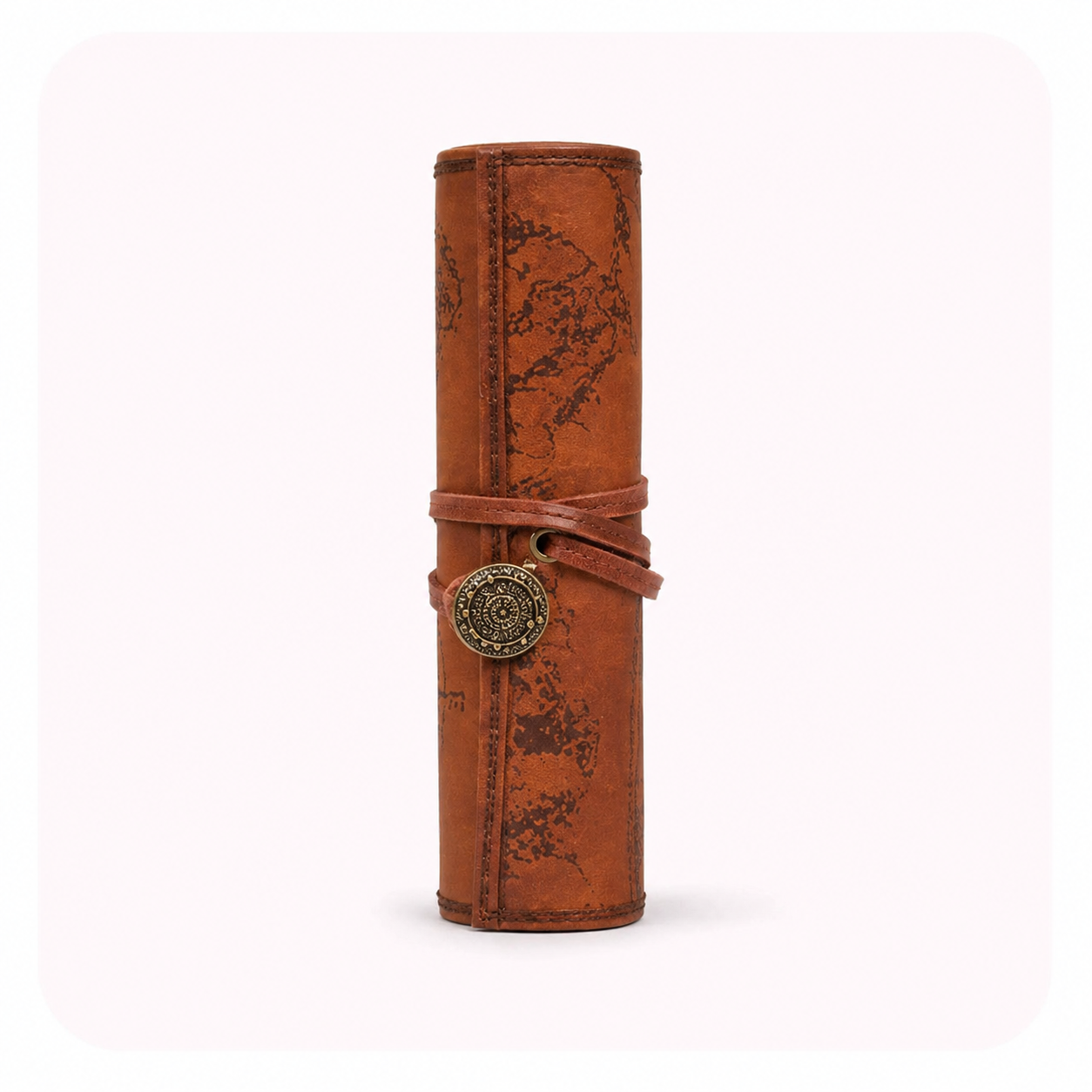 Leather-bound pen holder
